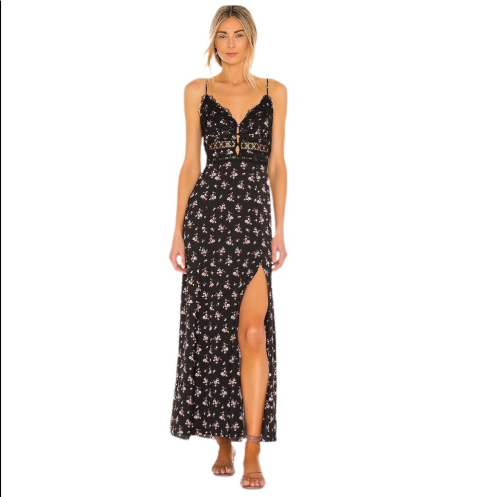 Free People Black Floral Maxi Dress